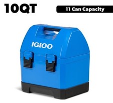 10 QT CoolBox Personal Cooler Blue Lunch Box Cooler Insulated Hard Cooler picture