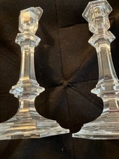 BACCARAT FRANCE HARCOURT- VERSAILLES  8”Crystal Candlestick Holders, Pair. picture