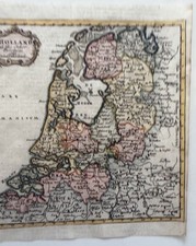 1701 Herman Moll Antique Map HOLLAND Netherlands Amsterdam Dutch Republic Color picture