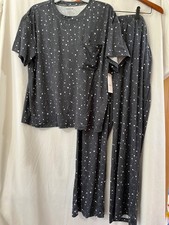 New Joyspun Womens Stars Pants Pajama set Charcoal many sizes picture