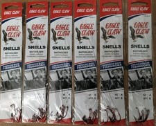 Eagle Claw Snells Size 4 Bait Holder Baitholder Fishing Hooks 6 Packs / 36 Hooks picture