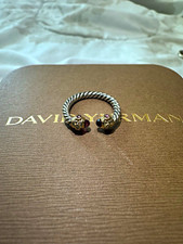 David Yurman Renaissance Pinky Ring in Silver,  14K YG, Garnet in size 3.5 picture