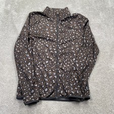 ASOS 4505 Womens Leopard Print Full Zip Athletic Running Jacket Brown Medium picture