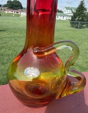 Blenko Glass FeLine Decanter  #2516 -Ginger Cat  W/ Curved Tail 2026 picture