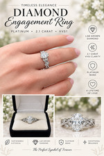 Elegant platinum engagement ring with a 2.1 carat lab-grown diamond. picture