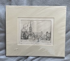 Kenneth Patrick Original Etching Salisbury Cathedral 1989 Signed Print 6/24 (M) picture