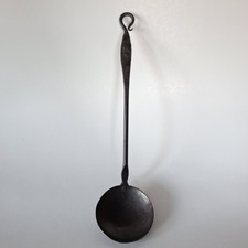 Hand-forged Pennsylvania hearth ladle egg Spoon (approx. 1820–1860) Wrought Iron picture