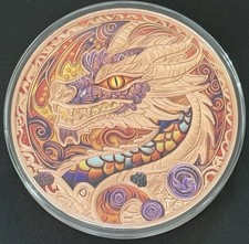 Amazing 1 Kilo (1000g) .999 Copper Huge Dragon Colorized Copper Round W/COA picture