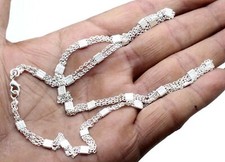 925 Sterling Silver Handmade Jewelry Beautiful Adorable Chain Necklace S-20-22