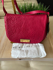 Marc by Marc Jacobs Raspberry Pebbled Shoulder Bag Gold Hardware Zip Dust Bag picture