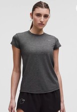Lululemon Mile Marker Run Crew Graphic Mesh Short Sleeve Shirt M Grey picture