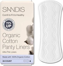 SANDIS Premium 100% Organic Panty Liners - Chemical Free 36 Count (Pack of 1)  picture