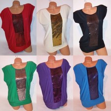 Jon & Anna Womens Blouse Tank Top Sequin Bling Solid Holiday Stretch New picture