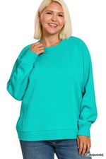 Zenana Side Ribbed Round Neck Sweatshirt picture