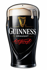 Guinness Draught Pint Metal Wall Sign Irish Pub Man Cave Bar Decor 24 inch tall picture