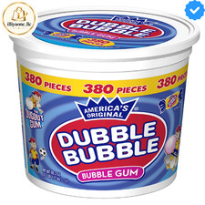 Dubble Bubble Bubble Gum 380 Pieces – Original Flavor Bulk Tub.  picture