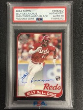 Topps 2024 Series 1 Elly De La Cruz RC Auto Black /199 #89BA-ED PSA Auto 10  picture