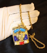 Ancient Egyptian Hathor Goddess Necklace Pendant Pharaoh Jewelry Collectible picture