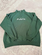 Publix Supermarket Pullover Sweatshirt 1/4 Zip High Neck Green Unisex XL Uniform picture