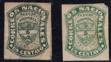 1871-74  2X Sc#66 Colombia TWO SHADE MH Fine picture