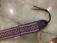 Rare 1960’s Vintage Guitar Strap VG Cond Metal Buckle Hippie Hootenany USA 60s picture