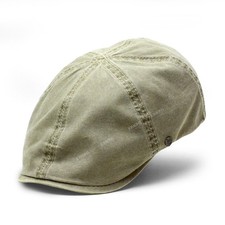 Men Washed Cotton Ivy Cap Vintage Flat Golf Hat Breathable Newsboy Driving Cap picture