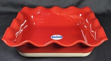 New Emile Henry Ruffled Edge 9.5” Square Red Stoneware Baker Williams Sonoma picture