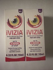 (2) iVIZIA Lubricant Eye Drops 0.33oz (10mL) Exp 2028+ picture