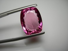 GIA rare 10.07ct Hot PINK TOURMALINE Gemstone Natural vibrant Mozambique Cushion picture