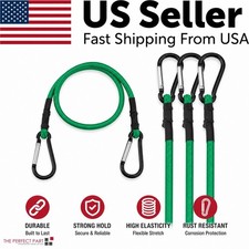 24 Inch Bungee Cords With Hooks 4 Pack Superior Rubber Heavy Duty Green Elastic picture