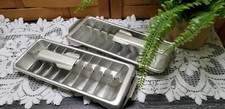 Two Vintage Frigidaire Quickube Ice Cube Trays Aluminum Metal Quick Release picture