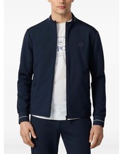 Hackett London Tech Track Full Zip Sweat Navy Mens Funnel Neck Track Top S-2XL picture