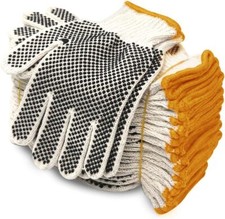 EvridWear Cotton Polyester String Knit Work Gloves With Two Side Dots, 12 Pairs picture