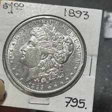 1893-P Morgan Silver Dollar $1 Philadelphia AU+ Almost Uncirculated picture