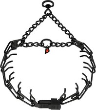 USED-Herm Sprenger Black Stainless Steel Prong Dog Collar w/Quick Release Buckle picture