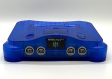 NEW Nintendo 64 N64 Limited Clear Dark Blue Custom Multi-Color LED Rare picture