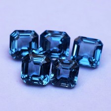 40.40 CT Natural London Blue Topaz Octagon Cut Flawless Certified Gemstone Lot picture