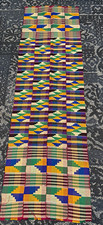 Vintage Handwoven Ghanaian Kente cloth 6' by 18