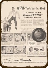 1948 BRUNSWICK MINERALITE Bowling Ball Vintge-Look DECORATIVE REPLICA METAL SIGN picture