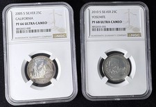 2005 S & 2010 S Proof California State Quarters Yosemite Park NGC 2 Coins TONERS picture