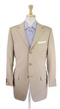 Gianni Versace Couture Vintage Mens Solid Tan 3-Btn Wool Blazer Jacket 38R picture