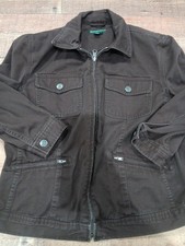 VTG Ralph Lauren Jeans Company  Cotton Women's L Brown Denim Jacket Western 2788 picture