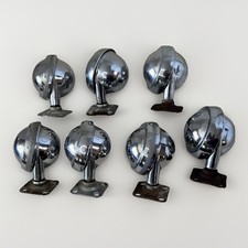 7 Vintage Shepard Metal Chrome Caster lot  Swivel Break Mounting Bracket 3.5