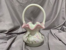 Fenton Lotus Mist Burmese Basket w/ Butterfly - 2000 Historic Collection - Box picture