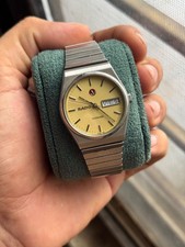 Vintage Rado Voyager Day-Date Swiss Made Gold Dial Stainless Steel Watch picture