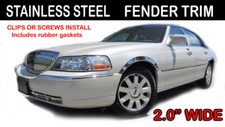 03-10 Town Car 4 PC Set Chrome Polished Stainless Steel Fender Trim for Lincoln picture