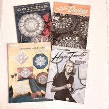 Vintage Crochet And Knitted Doilies Pattern Booklets Lot Hairpin Lace Irish picture