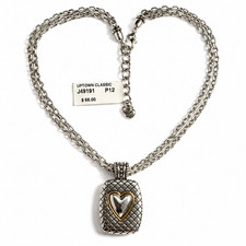 Brighton Uptown Classic Reversible Heart Pendant Necklace NWT J49191 $66 picture