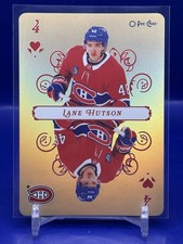 2025-26 O-Pee-Chee # Lane Hutson Playing Card 4 Of Hearts-Montreal Canadiens picture