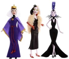 Mattel Disney Villains Evil Queen, Cruella de Vil & Yzma Fashion Dolls 3-Pack picture